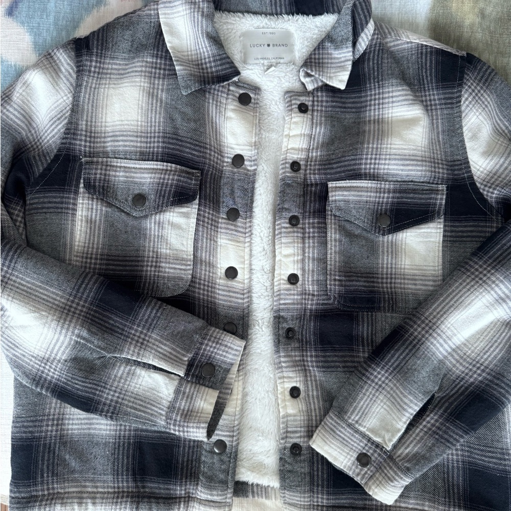 Lucky Brand Plaid Sherpa Lined Jacket